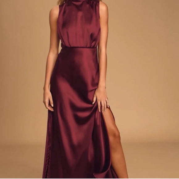 Lulu’s Classic Elegance Satin Dress — Size M - Picture 4 of 13